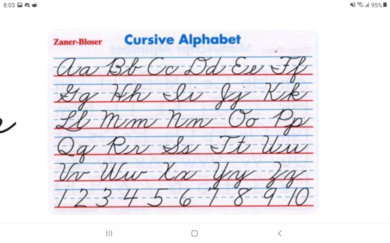 Zaner-Bloser Cursive