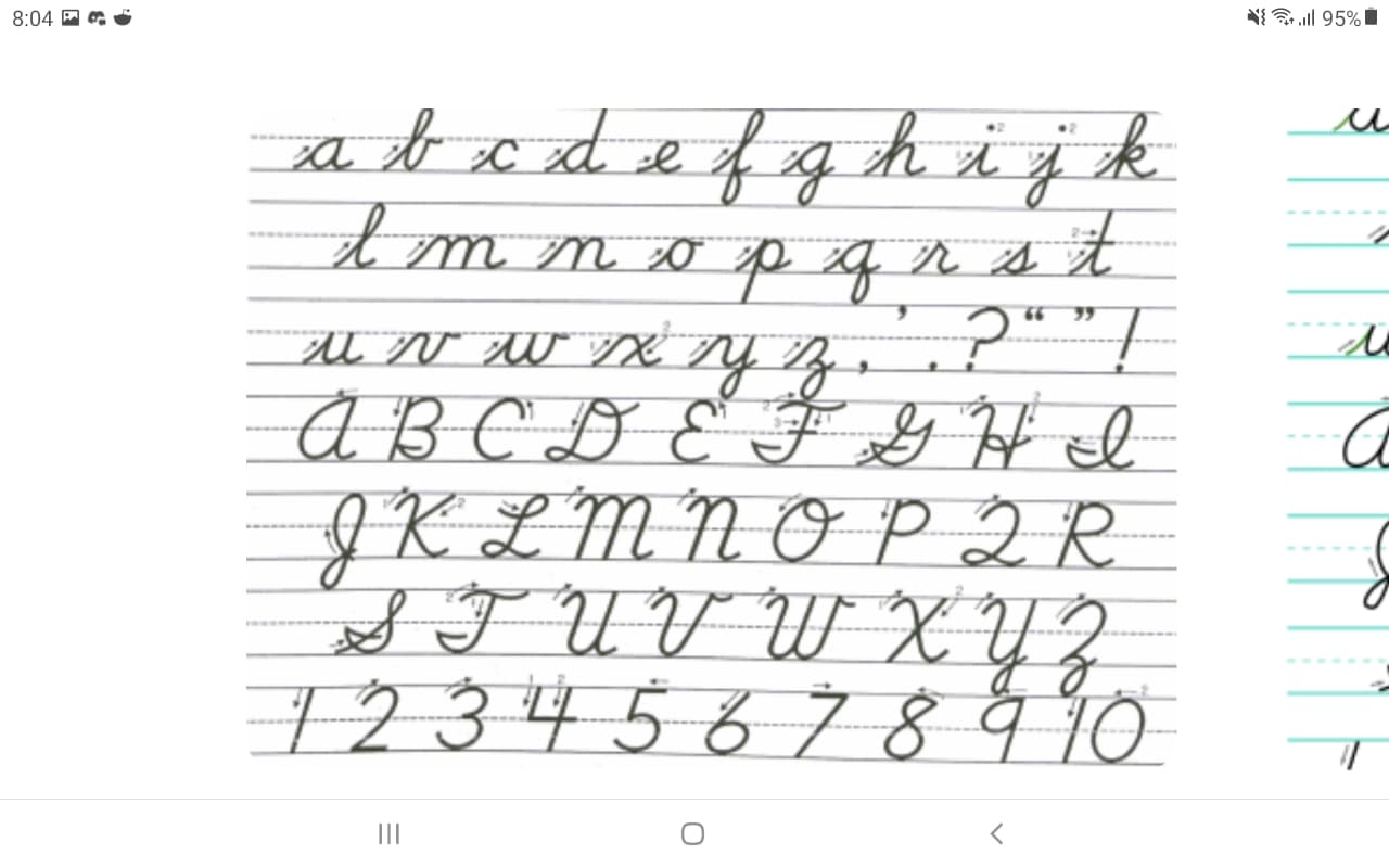 D'Nealian Cursive